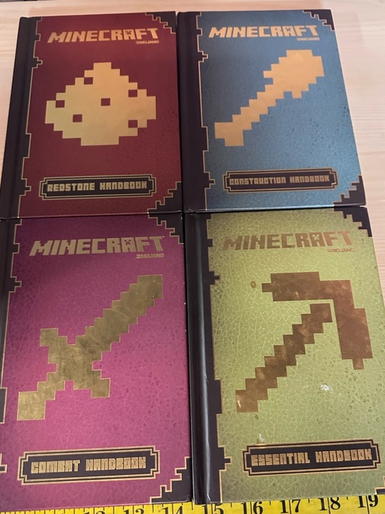 Scholastic Other - Minecraft Handbook Set of 4 Hardcover Redstone Combat Construction Essential